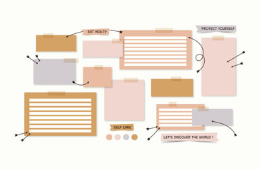 Vector photo collage template moodboard pictures grids vector illustration, vision board	
