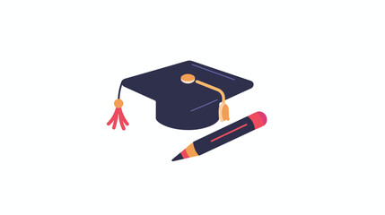Fototapeta na wymiar Education vector logo design template. Graduation hat