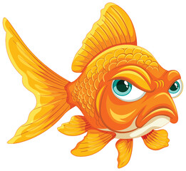 Vibrant vector illustration of a cartoon goldfish - 780328458