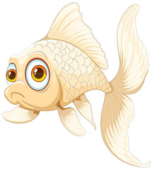 Colorful vector illustration of a cute goldfish - 780328624