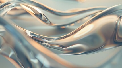 Polished Tranquility: Minimalistic 3D background with glossy waves exuding calmness.