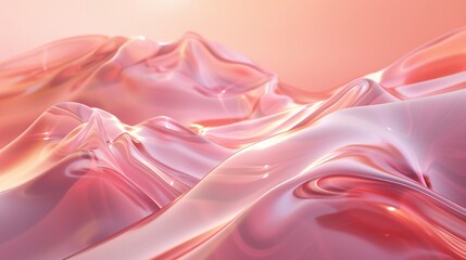 Reflective Serenity: Minimalist backdrop featuring glossy 3D waves for a serene ambiance.