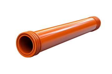 Orange Pipe on White Background. On a White or Clear Surface PNG Transparent Background.