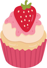 cupcake with strawberry