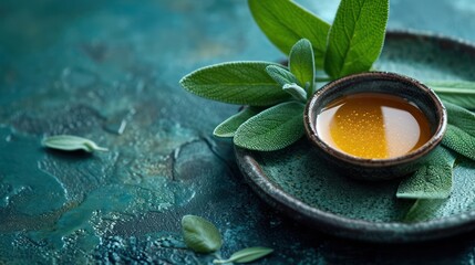 the essence of sage leaves and honey