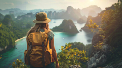 Naklejka premium Travelers seek adventure and cultural immersion, exploring new destinations and forging connections with people and places around the globe