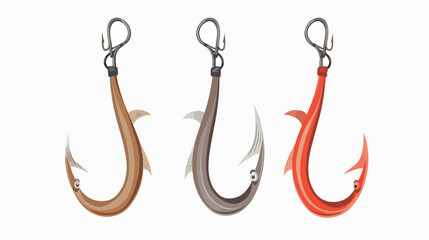 Fish Hook Vector Raster files eps file flat vector isolated