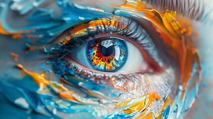 Captivating Alien Eye A Vibrant Surreal Digital Creation Revealing the Mesmerizing Beauty of the Unknown