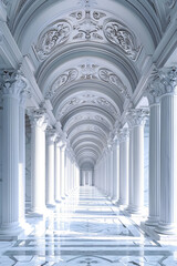 Captivating Architectural Masterpiece Exploring the Ornate Grandeur of an Opulent Hallway s Alluring Symmetry and Elegant Baroque Design