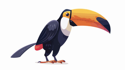 Cartoon bird toucan character. Illustration 