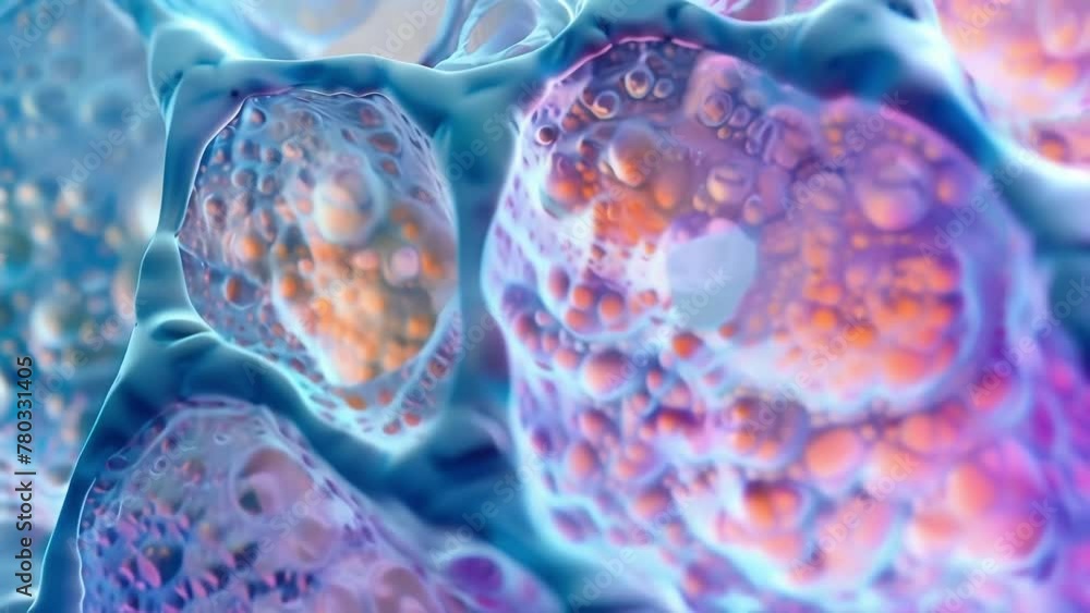 Poster a detailed view of a plant stem cell with elongated shape and multiple layers. . ai generation.