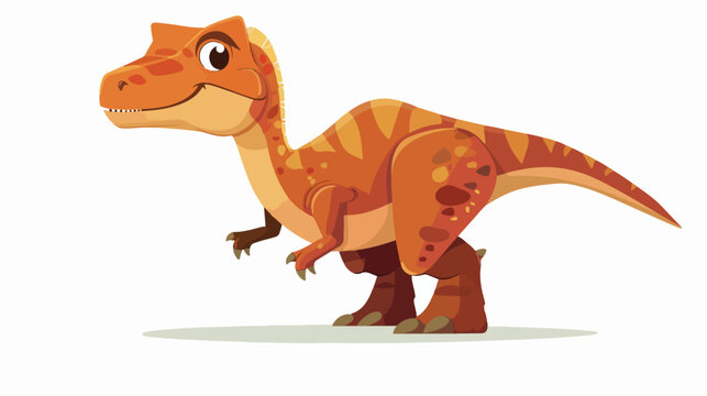 Cartoon character dinosaur flat vector isolated on white
