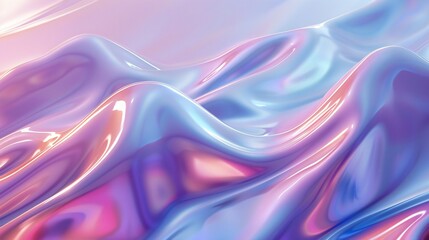 Tranquil Flow: Smooth and glossy 3D waves in a minimalist background.