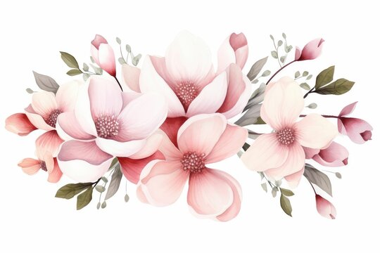 recommend clip art: Watercolor cyclamen clipart with delicate pink and white blooms. flowers frame, botanical border, pink and white blooms , on white background.