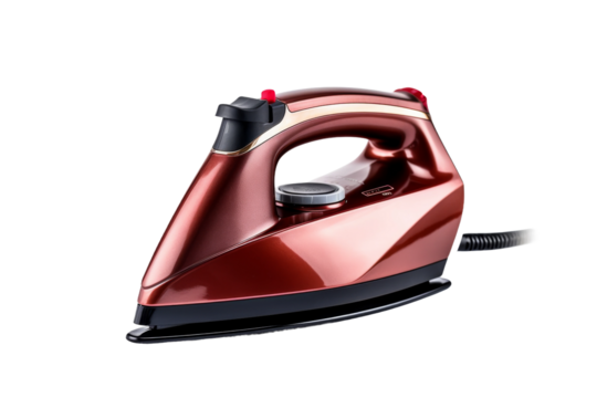 Red and Black Iron on White Background. On a White or Clear Surface PNG Transparent Background.