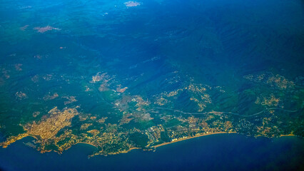 Fototapeta na wymiar view of Barcelona from the plane