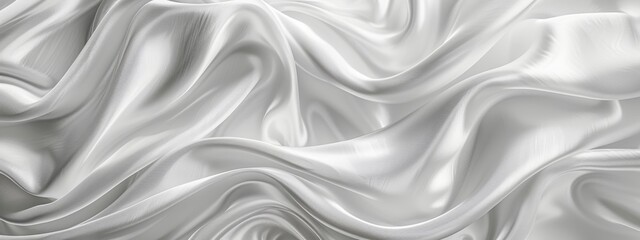 Fototapeta premium Abstract white background with elegant cloth texture, white silk fabric with folds and waves. elegant luxury design element for banner or wallpaper.