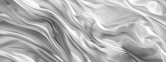 Obraz premium Abstract white background with elegant cloth texture, white silk fabric with folds and waves. elegant luxury design element for banner or wallpaper.