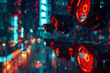 Cybercrime Extortion Reigns Supreme in Post Impressionistic Neon Lit Underworld - obrazy, fototapety, plakaty