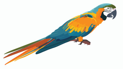 Fun parrot flat vector isolated on white background --