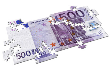 PNG. Trasparente. Puzzle cinquecento euro su sfondo  trasparente
