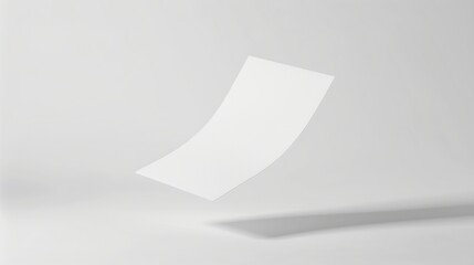 Floating Blank A4 White Paper Mockup Isolated on White Background