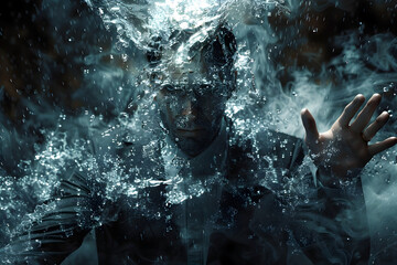 Dramatic Aqua Explosion Captivating Hyper Cinematic Water Splash in Turbulent Chaos