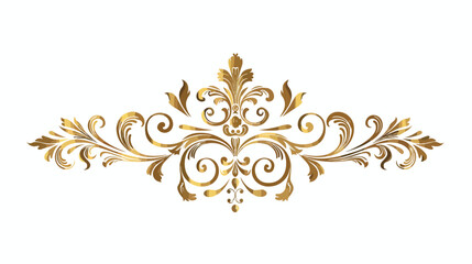 Golden Vintage Monogram with Fancy Scrolls Vector 