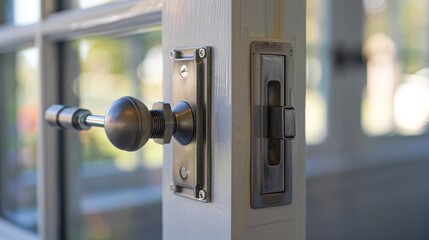A close-up on an innovative window latch, showcasing inspired design ideas for enhanced security and a modern protected lock system