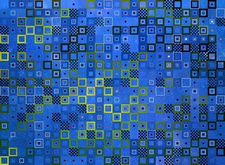 pattern from geometric shapes on blue background - 780341621