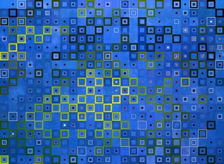 pattern from geometric shapes on blue background - 780341646