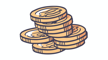 Coin stack line vector icon flat vector isolated on white