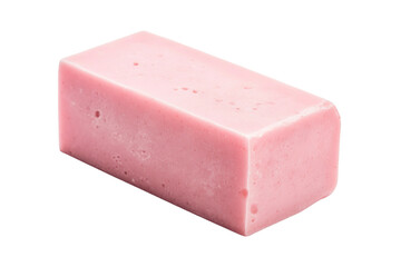 Pink Bar of Soap on White Background. On a White or Clear Surface PNG Transparent Background.