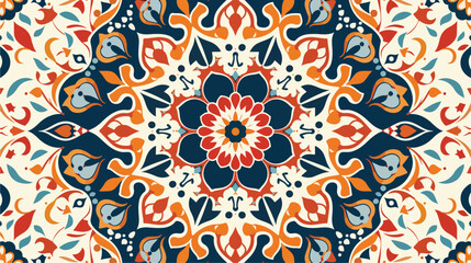 Fototapeta na wymiar Colorful ethnic patterned background. Arabesque vector