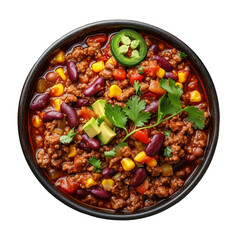 chili con carne  isolated on white background
