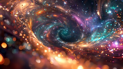 Galactic Rhapsody: Cosmic Dance of Colors./n - obrazy, fototapety, plakaty