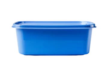 Fotobehang Blue Plastic Container on White Background. On a White or Clear Surface PNG Transparent Background. © Usama