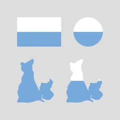 Argentina 1812 national map and flag vectors set....