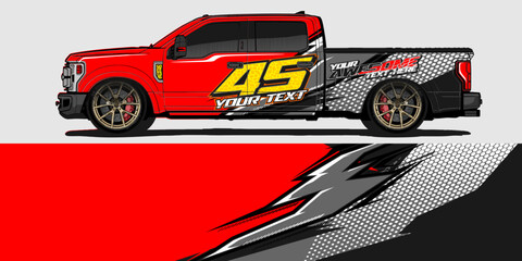 Truck wrap design vector