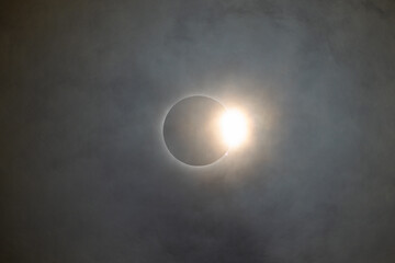 Diamond ring after a total eclipse in Mazatlan, Sinaloa, Mexico - obrazy, fototapety, plakaty