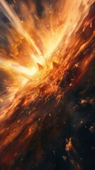 explosion on space with yellow and orange vibe