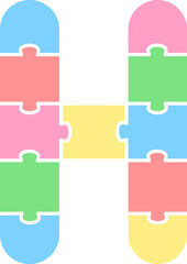 Obraz premium H Pastel Puzzle Alphabet School