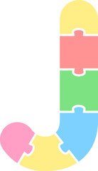 J Pastel Puzzle Alphabet School
