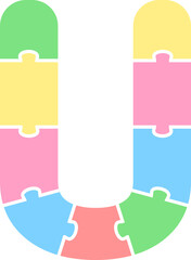 U Pastel Puzzle Alphabet School