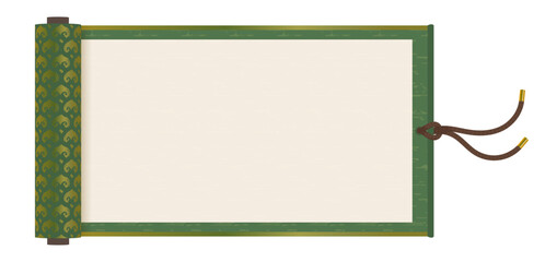 開いた巻物のイラスト