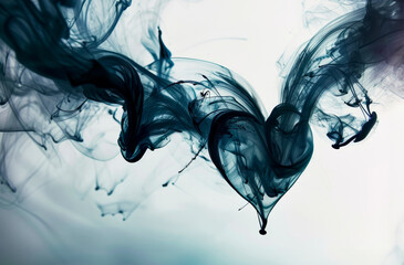 Heart shaped smoke isolated. Abstract background