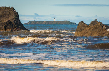 Destruction Island View at Ruby Beach in Olympic National Park, Washington State