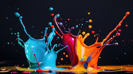 Colorful paint splash background ,Generative ai,  - obrazy, fototapety, plakaty
