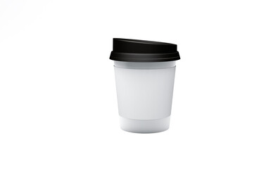 3D Rendering, Coffee cup mock up blank space isolated on white background.