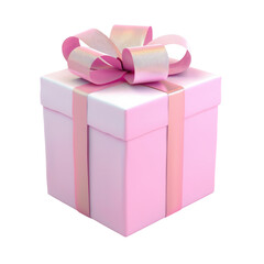 Fototapeta premium A pink gift box with a ribbon